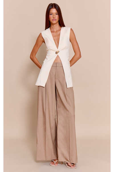 Преміум -ткані шпильки з потягнутих штанів з прямими ногами