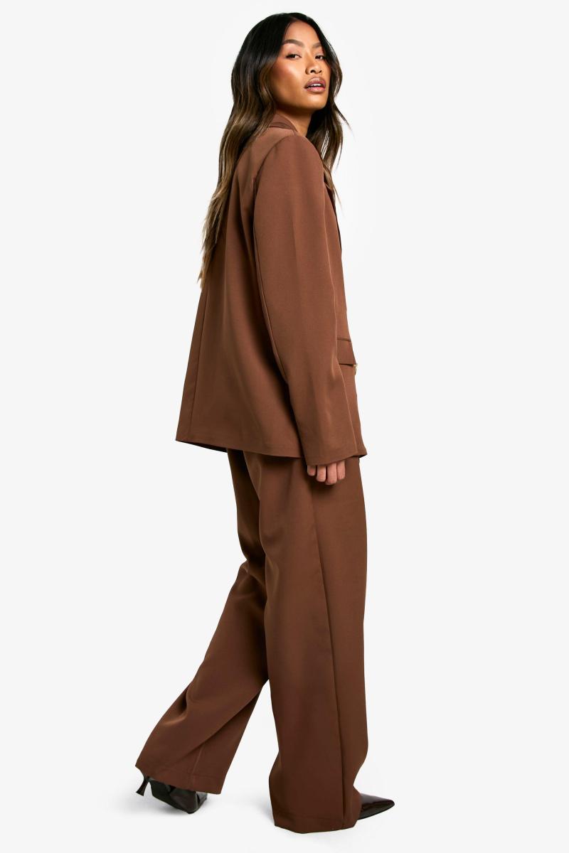 Тканий плісирований брюк з прямими ногами