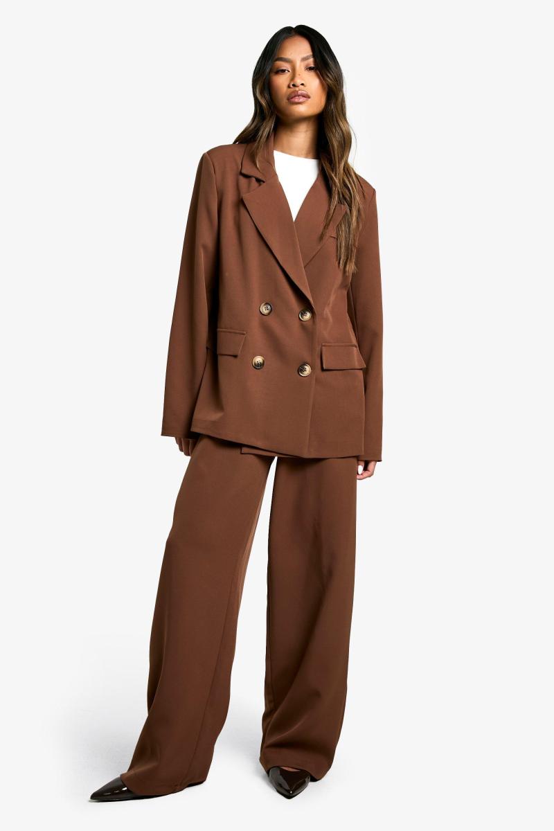 Тканий плісирований брюк з прямими ногами