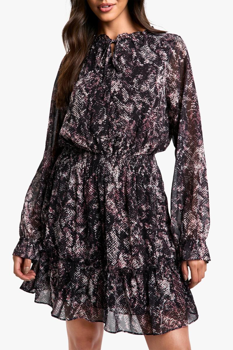 Сукня для фігуриста з зміїного друку з довгим рукавом