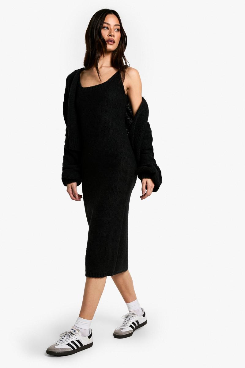 Високе сукне в’язання та кардиган Co Ord