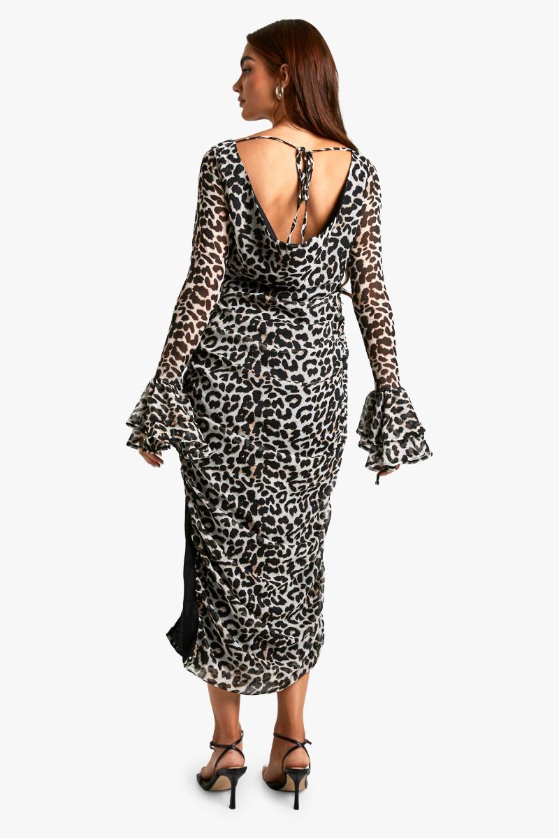Сукня з леопардового шифону Руфф Мідаксі