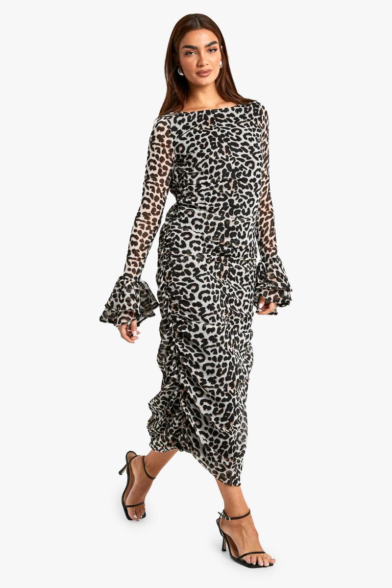 Сукня з леопардового шифону Руфф Мідаксі