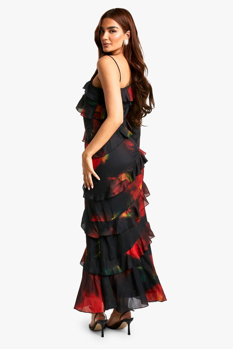 Темна квіткова сукня максі