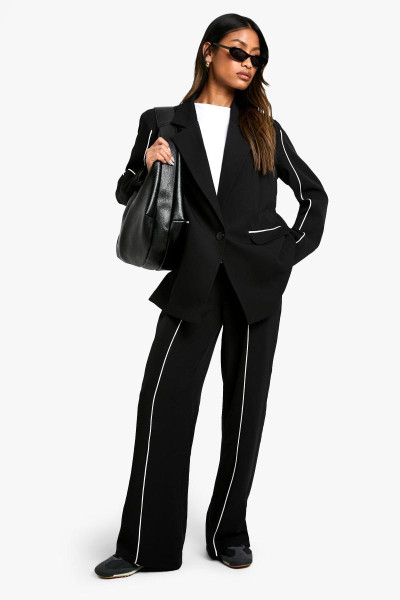 Ткані прямі штани з кантом Ткані прямі штани з кантом