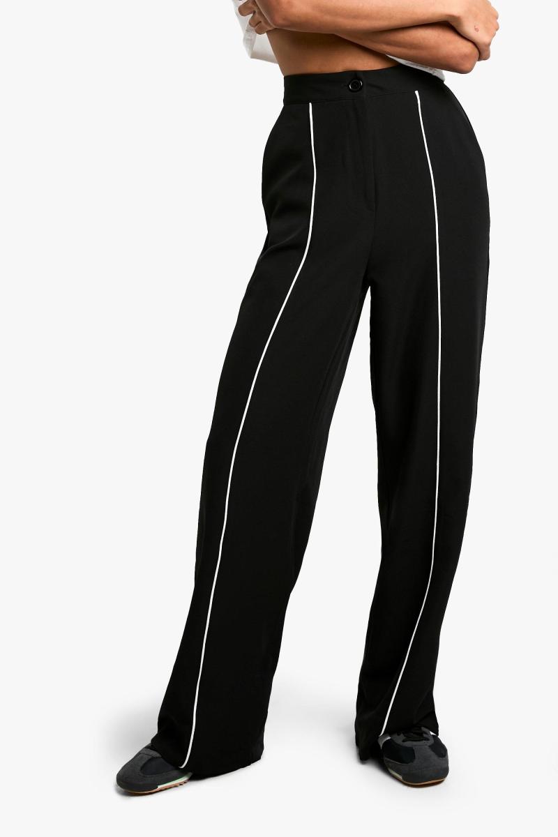 Ткані прямі штани з кантом