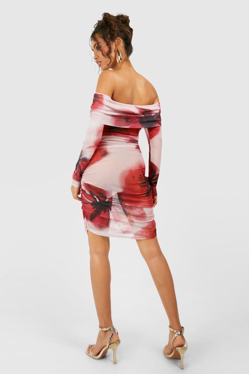 Міні -сукня Bardot Floral Mesh