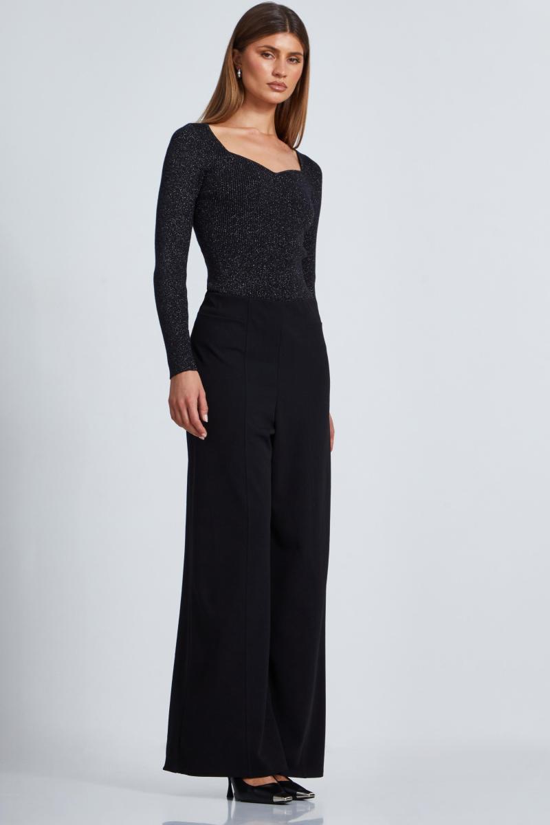 Чорний металевий блиск джемпер