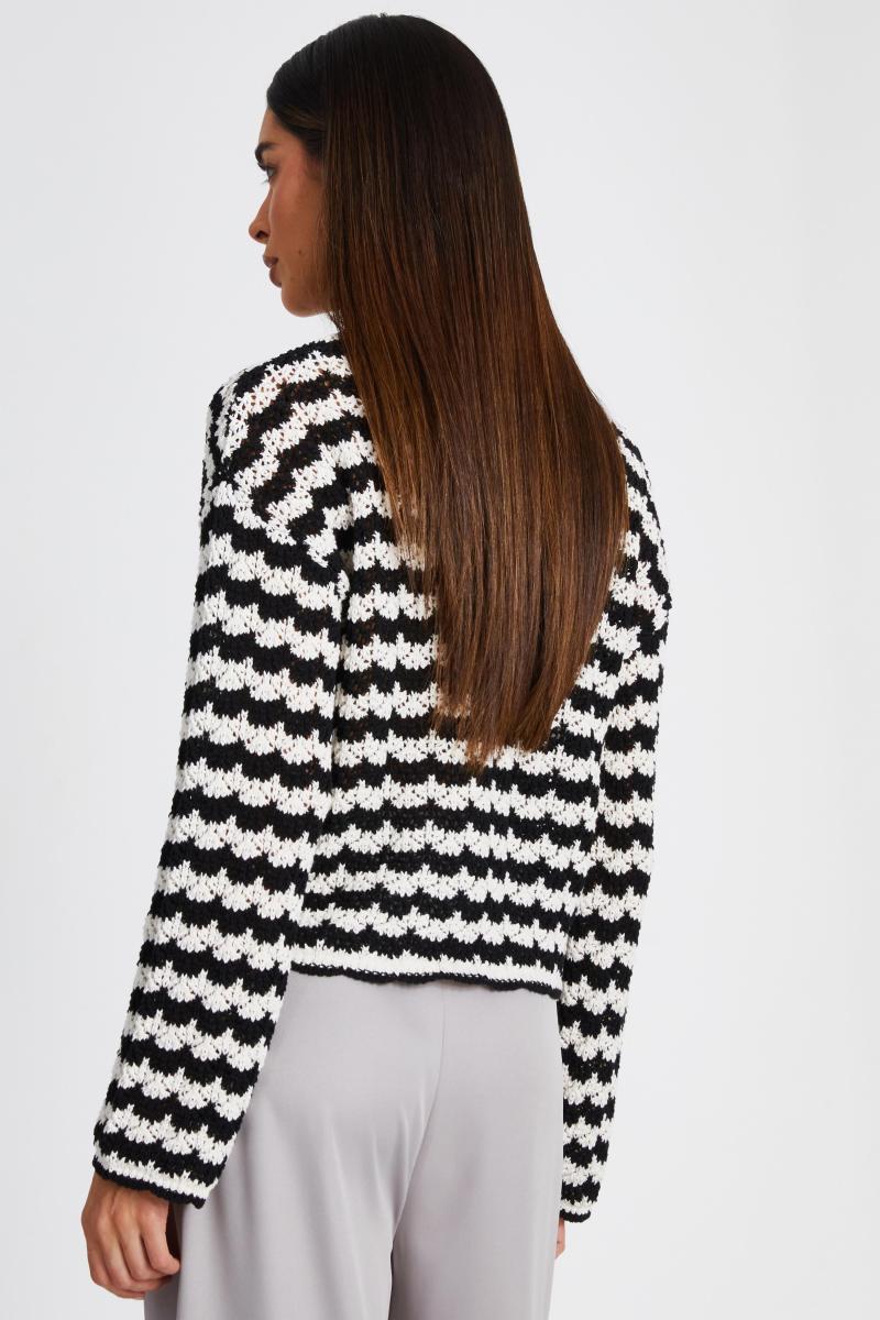 Чорний контраст в’язаний джемпер