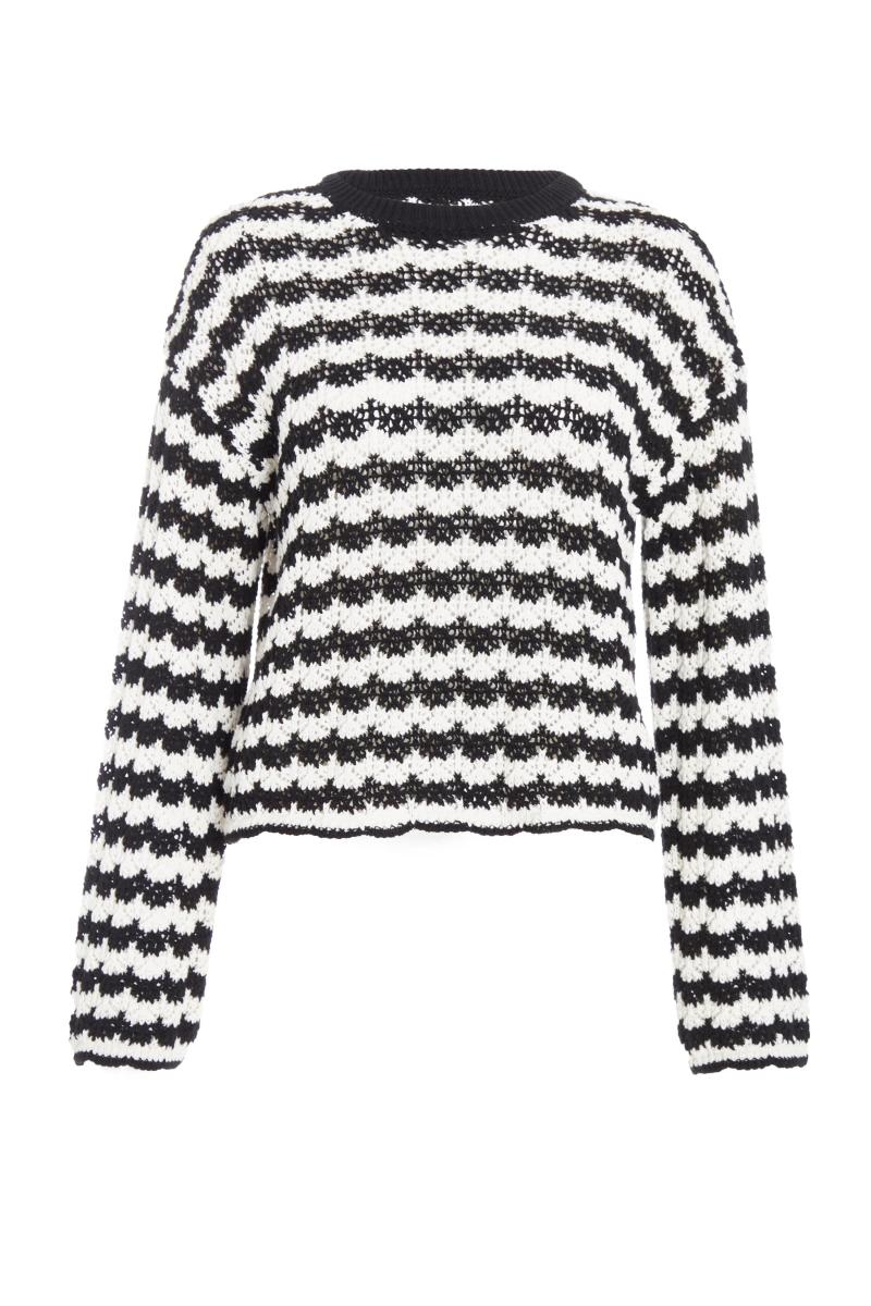 Чорний контраст в’язаний джемпер