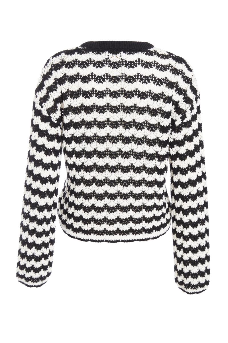 Чорний контраст в’язаний джемпер