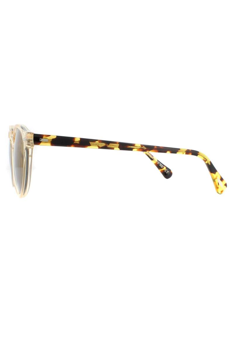 Круглий мед темно -коричневий золотий дзеркало Грегорі Пек 5217 сонцезахисні окуляри