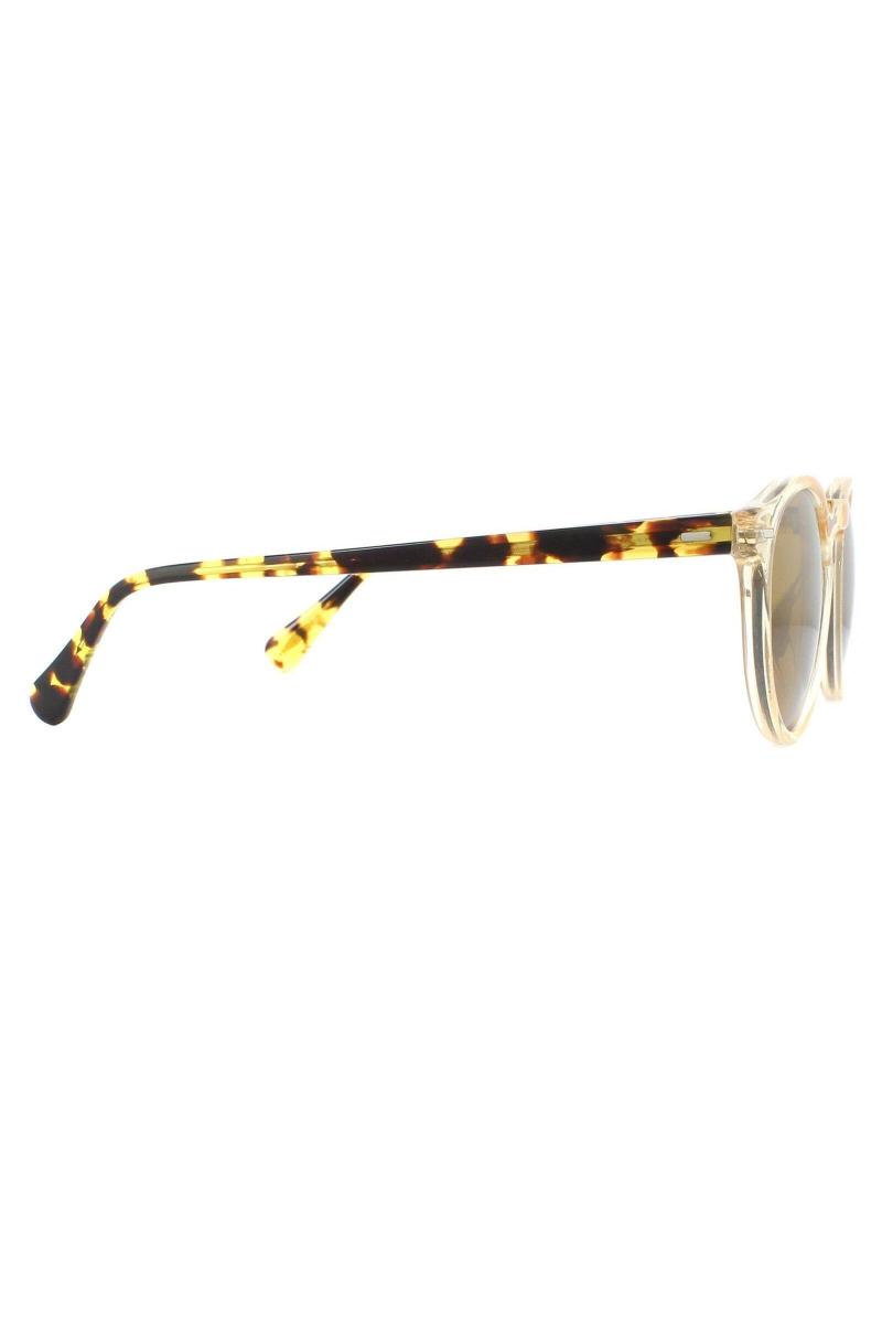 Круглий мед темно -коричневий золотий дзеркало Грегорі Пек 5217 сонцезахисні окуляри