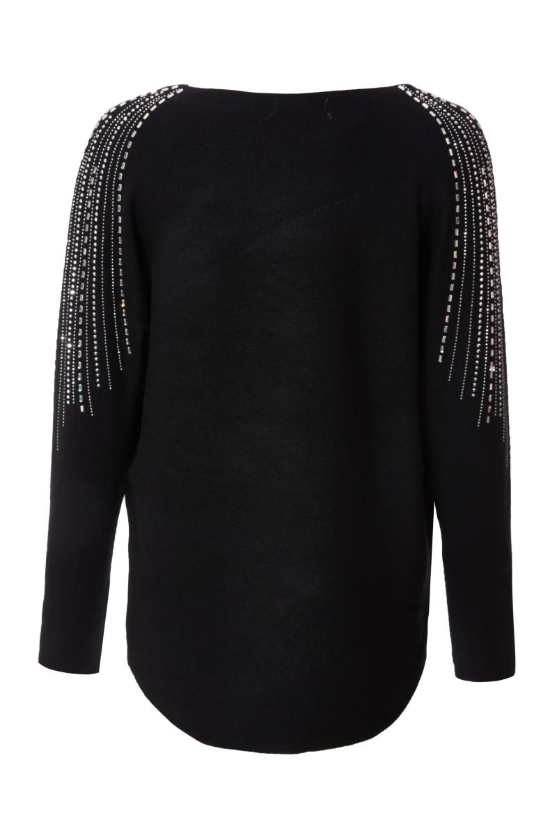 Чорний трикотажний діаманте джемпер