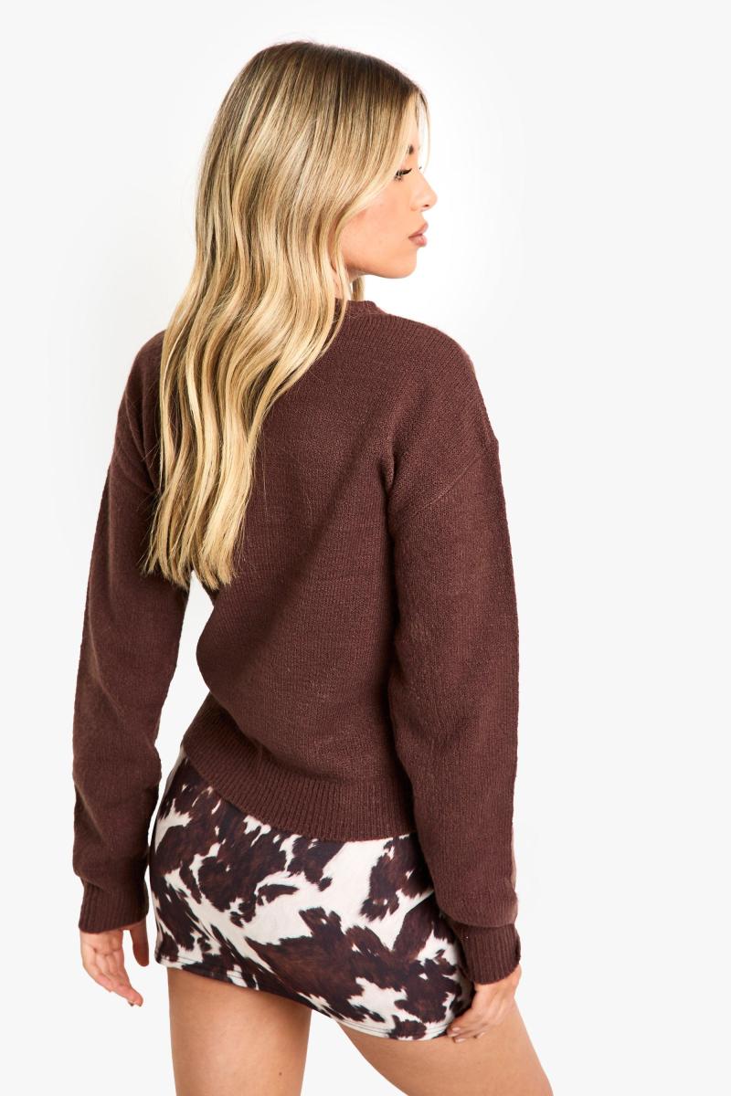 Екіпаж Шийка Тонкий датчик мікро кардиган