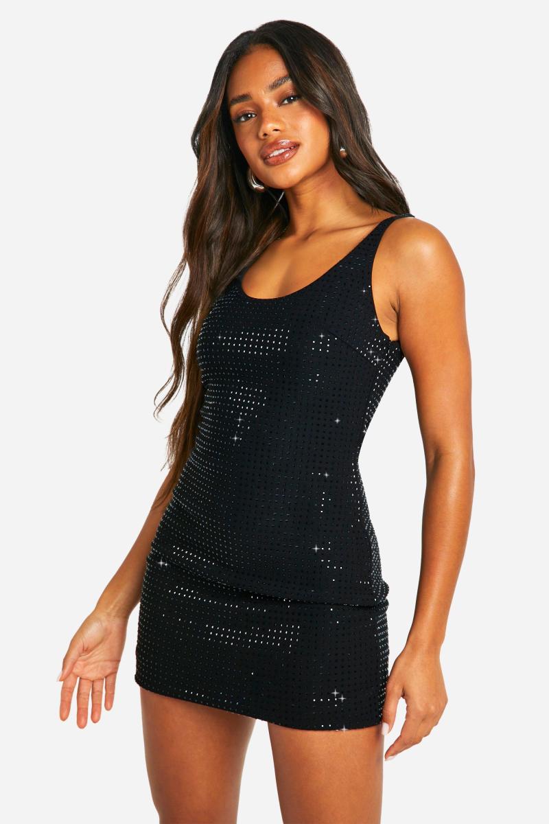 Міні-сукня з круглим вирізом Diamante