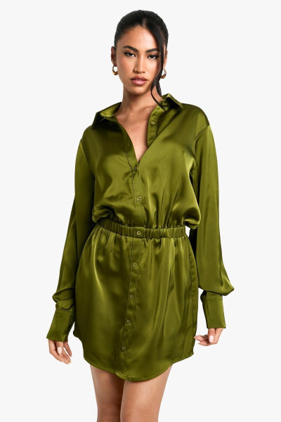 Міні -сукня атласної сорочки Міні -сукня атласної сорочки