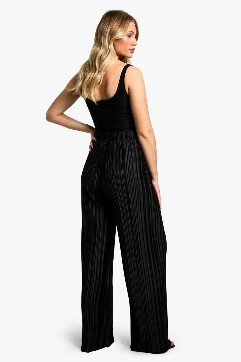 Широкий тіньовий плісо еластично талію, що підходить, широкий штани для ніг