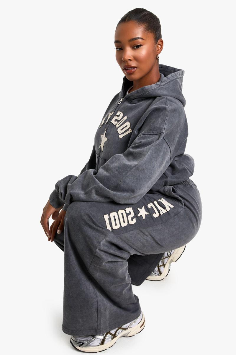 Плюс NYC Applique Meshed Plice Neg Joggers