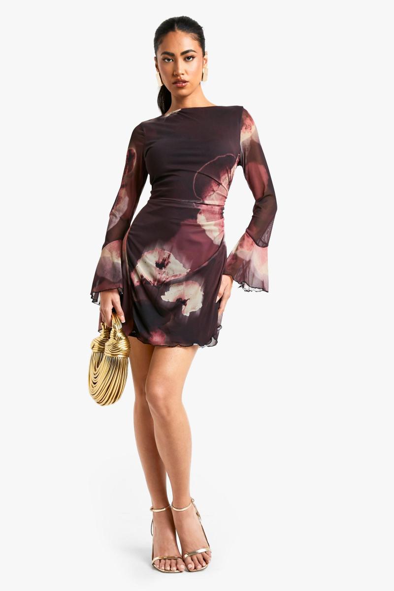 Міні-сукня з квітковою сіткою