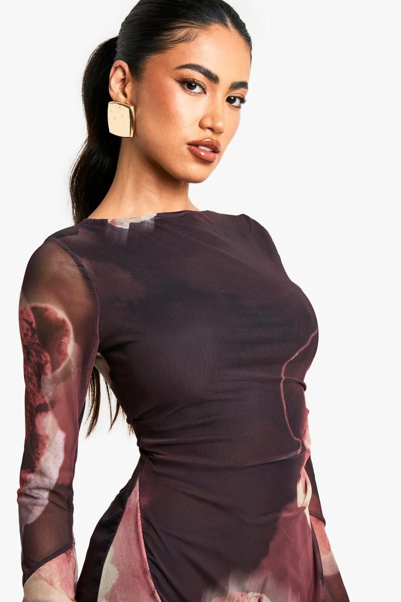 Міні-сукня з квітковою сіткою