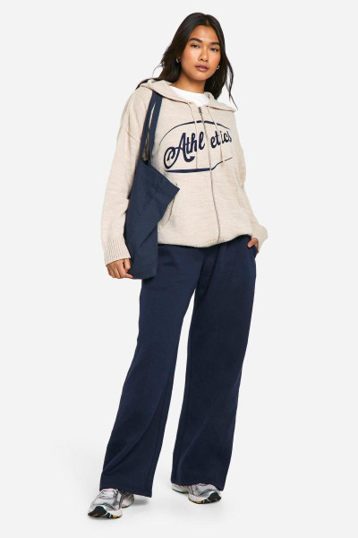 Легка вишита блискавка через негабаритні в'язані худі