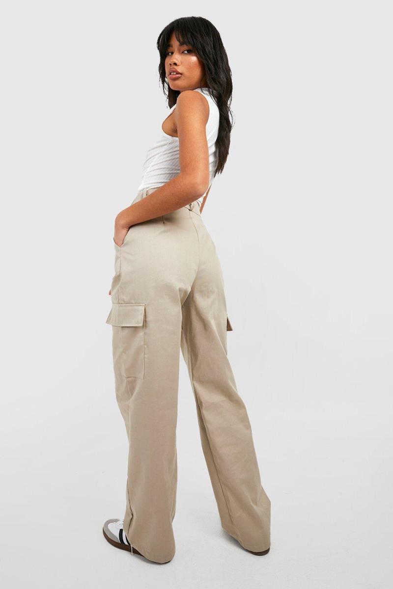 Прямі брюки карго з високою талією