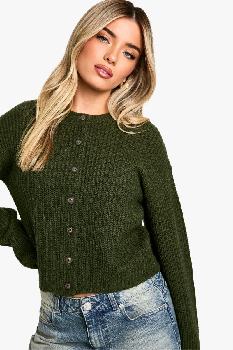 М'який трикотажний кардиган з круглим вирізом
