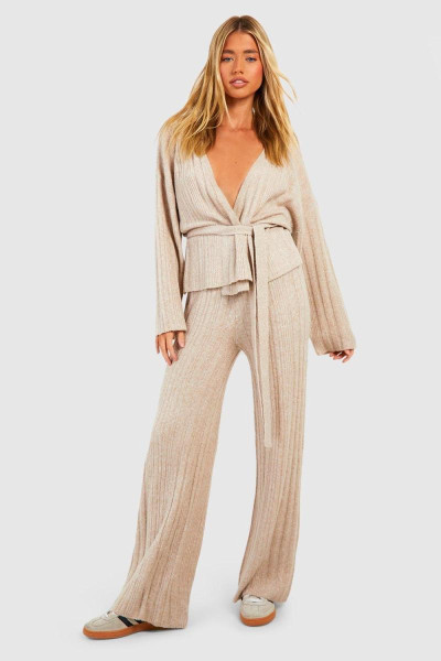 Широкі брюки з м’якої змішаної трикотажні штани Широкі брюки з м’якої змішаної трикотажні штани