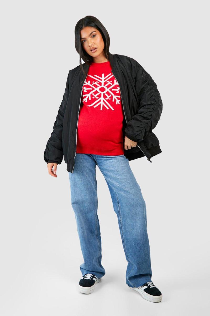 Різдвяний джемпер у формі сніжинки для вагітних