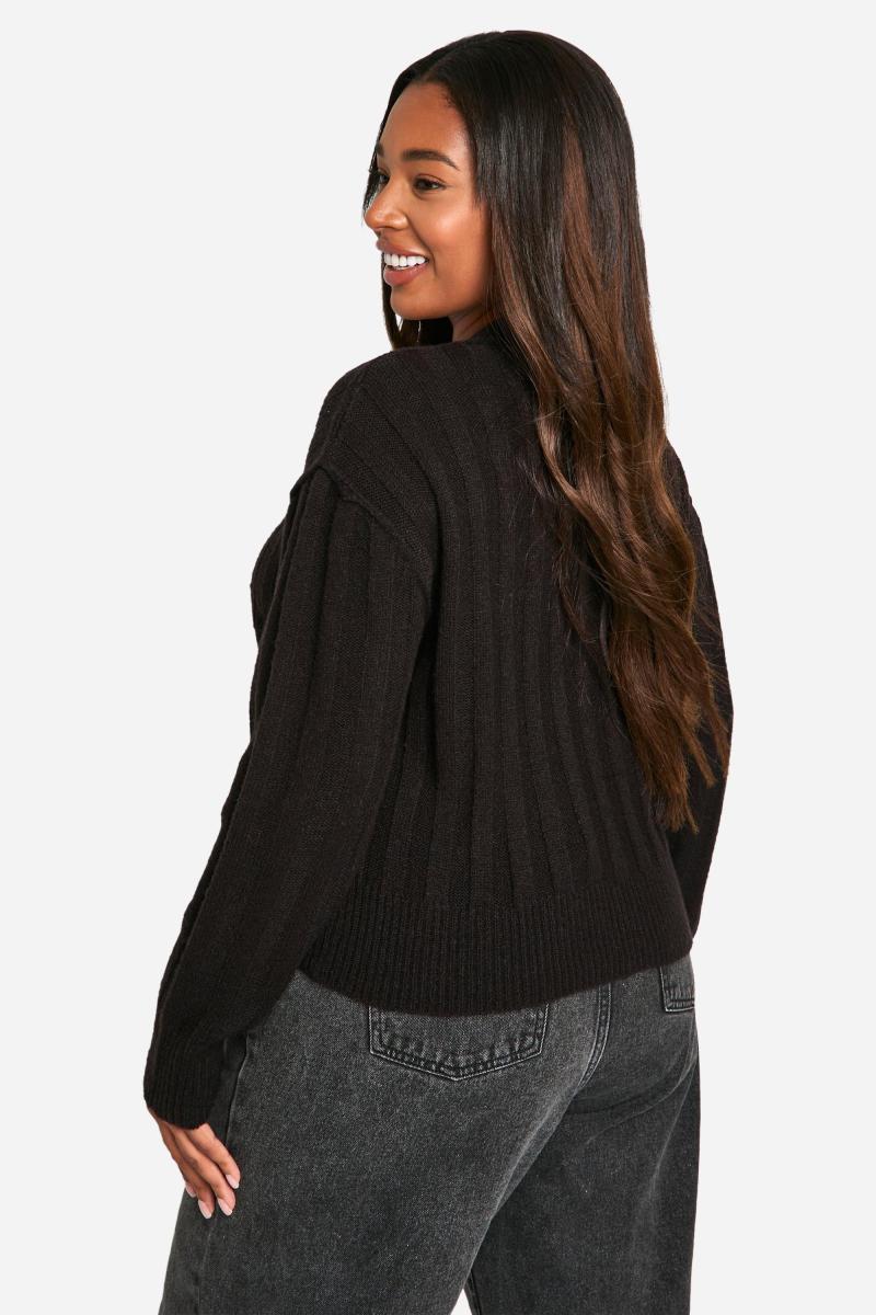 Плюс деталь шва м’який ребл в'язаний хлопець кардиган