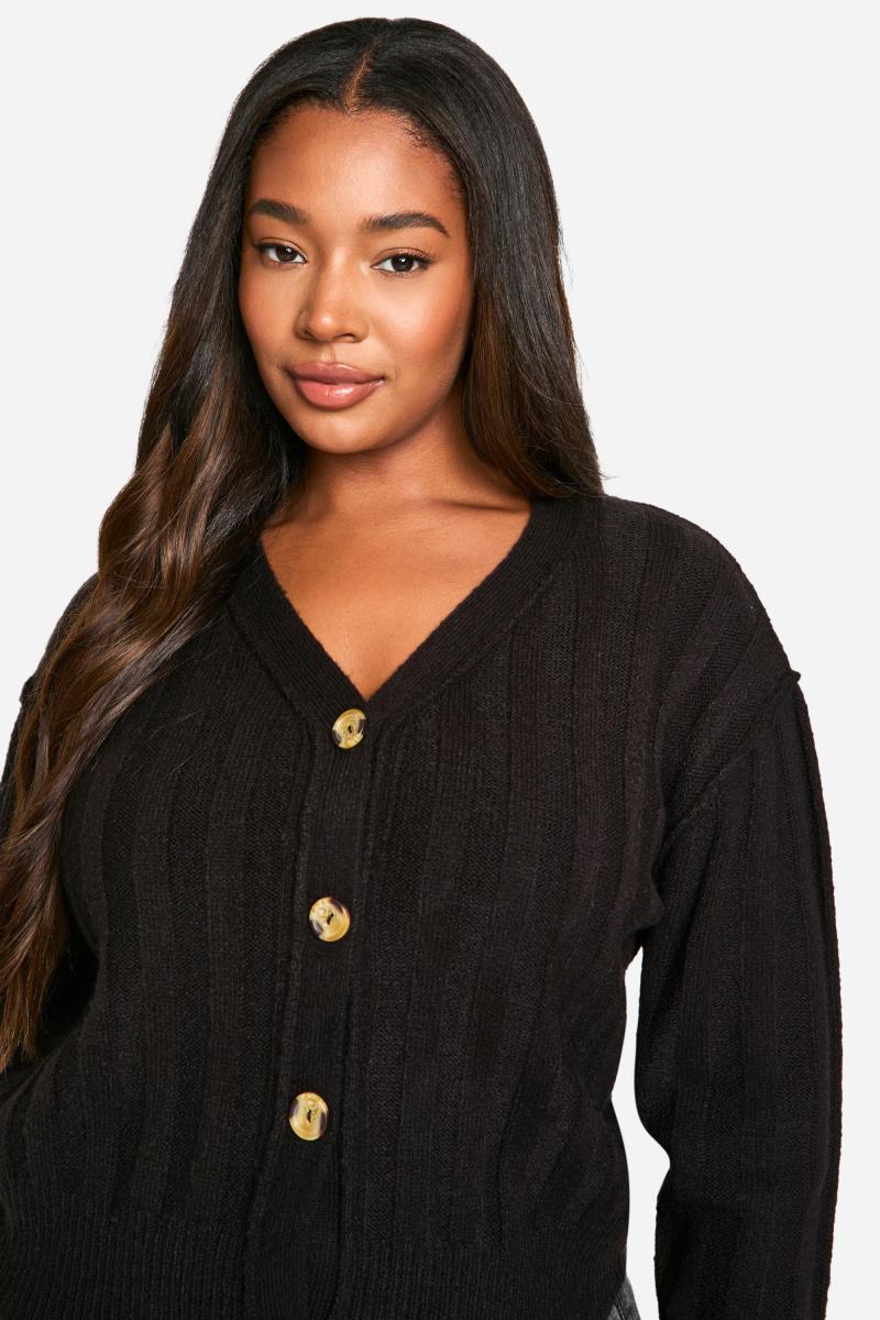 Плюс деталь шва м’який ребл в'язаний хлопець кардиган