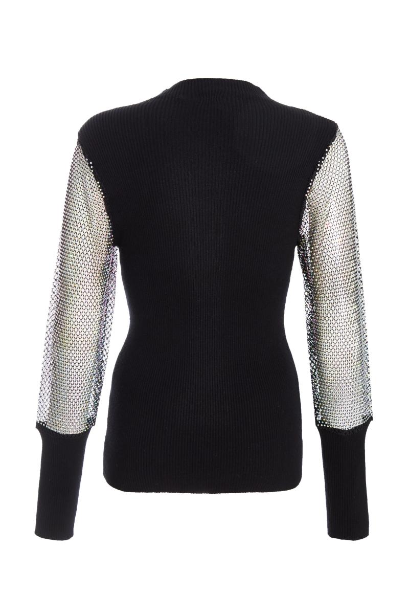 Чорний в’язаний діаманте рукав