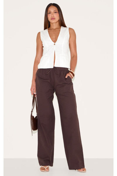 Високі шоколадні білизні штани талії