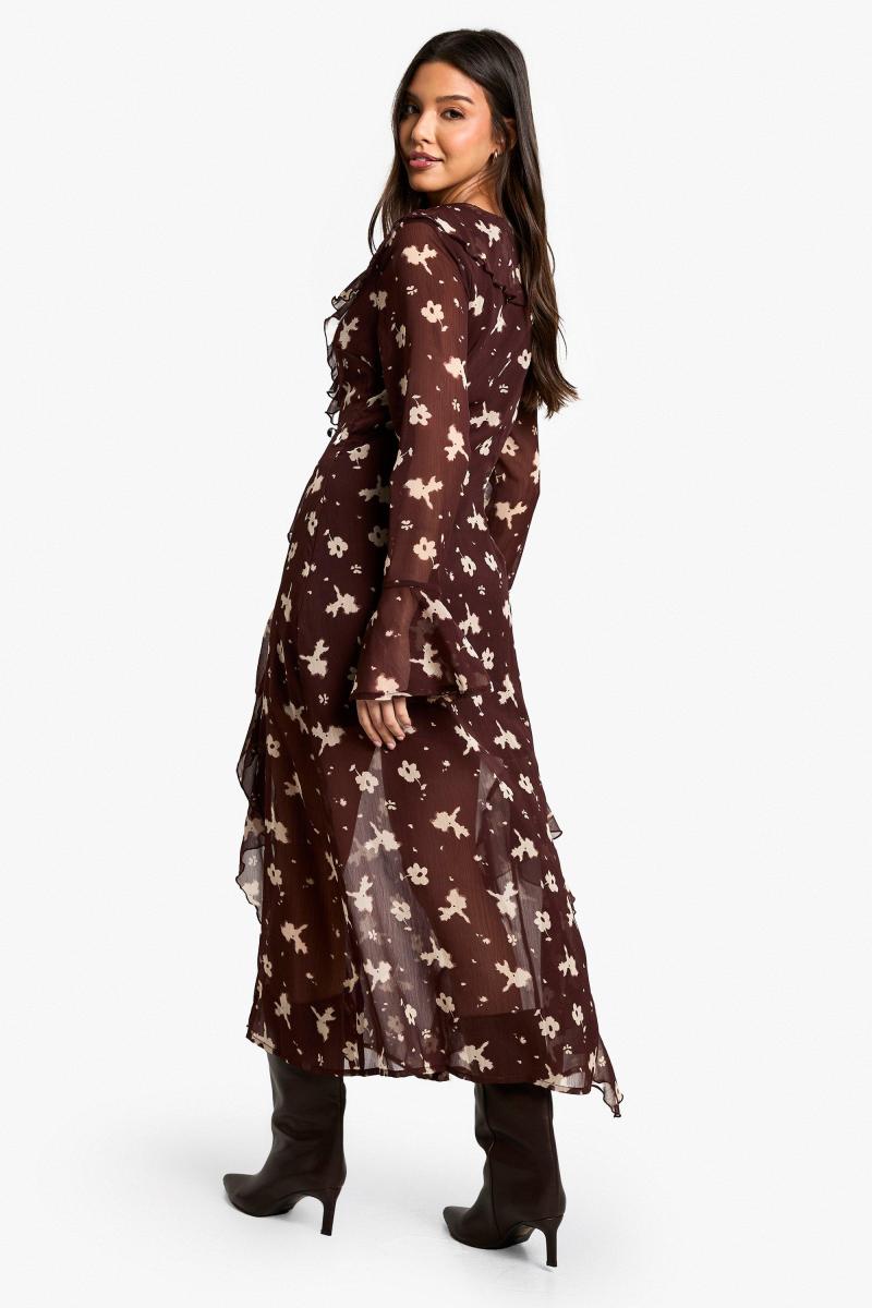 Темна квіткова сукня мідаксі