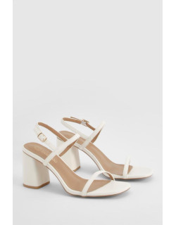 Подвійний ремінець блок -босоніжки на підборах