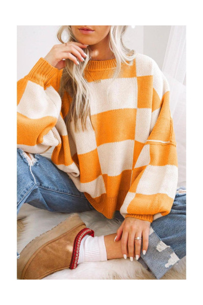 Помаранчевий каркасний єпископський рукав светр грейпфрут помаранчевий