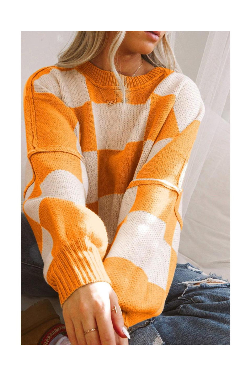 Помаранчевий каркасний єпископський рукав светр грейпфрут помаранчевий