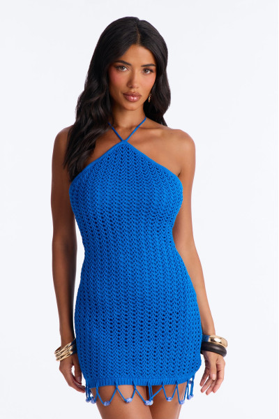 Сукня міні з в'язанням гачком 