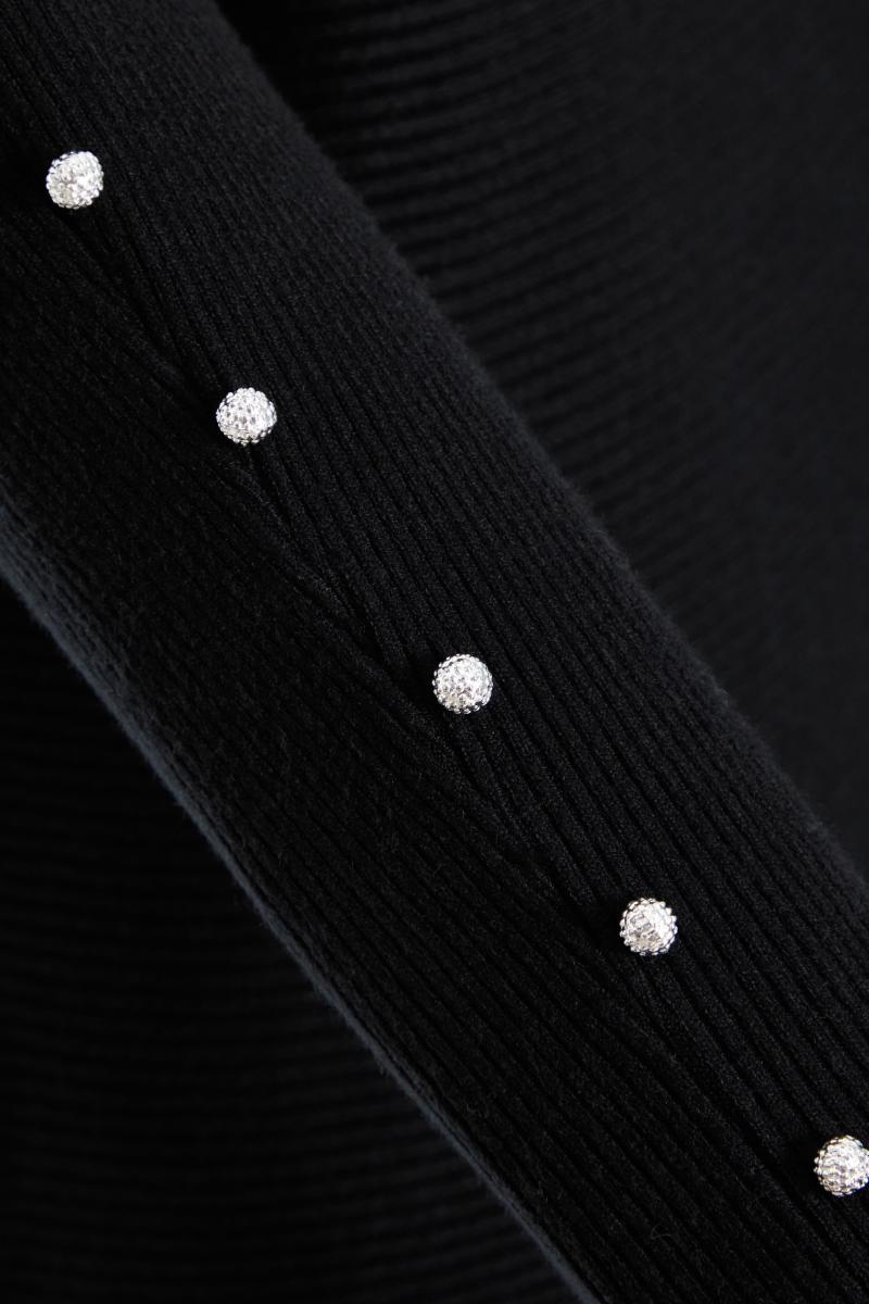 Чорний в’язаний бісерний джемпер