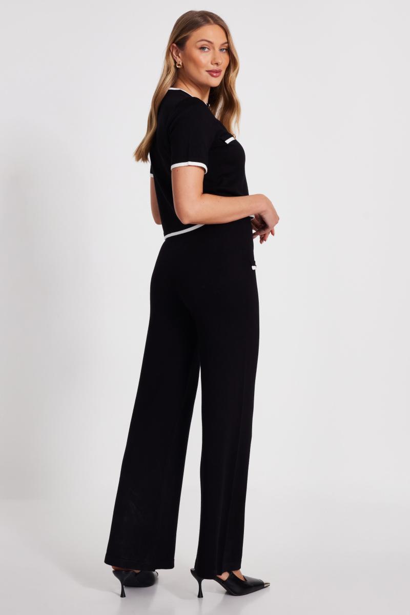 Чорний в’язаний контраст зверху