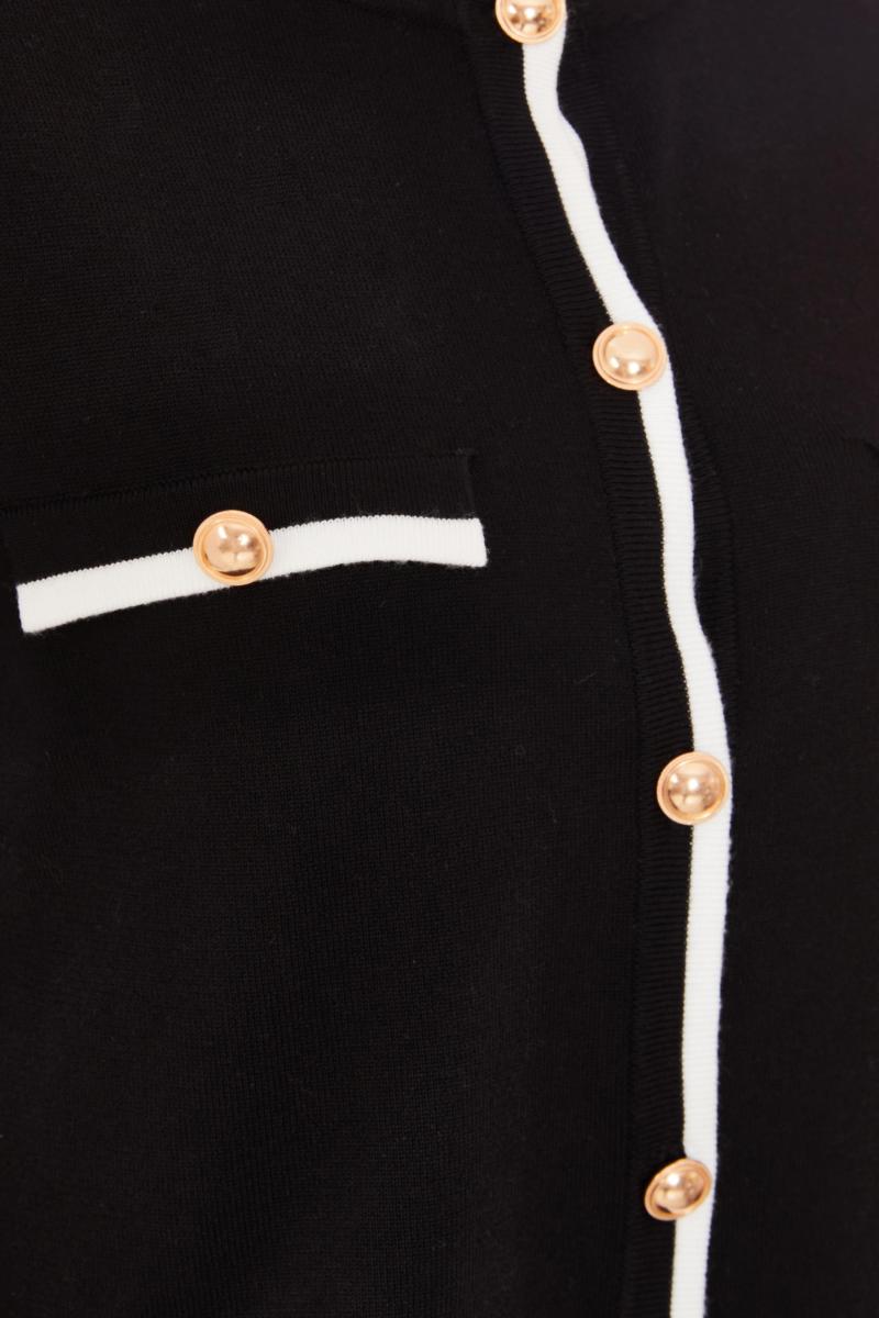 Чорний в’язаний контраст зверху