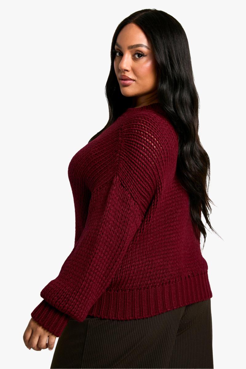 Плюс великий джемпер з круглим вирізом
