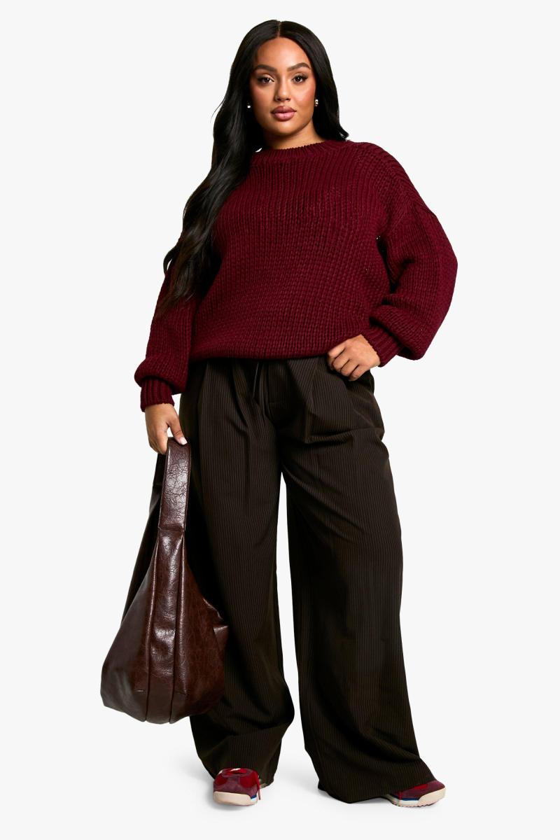 Плюс великий джемпер з круглим вирізом