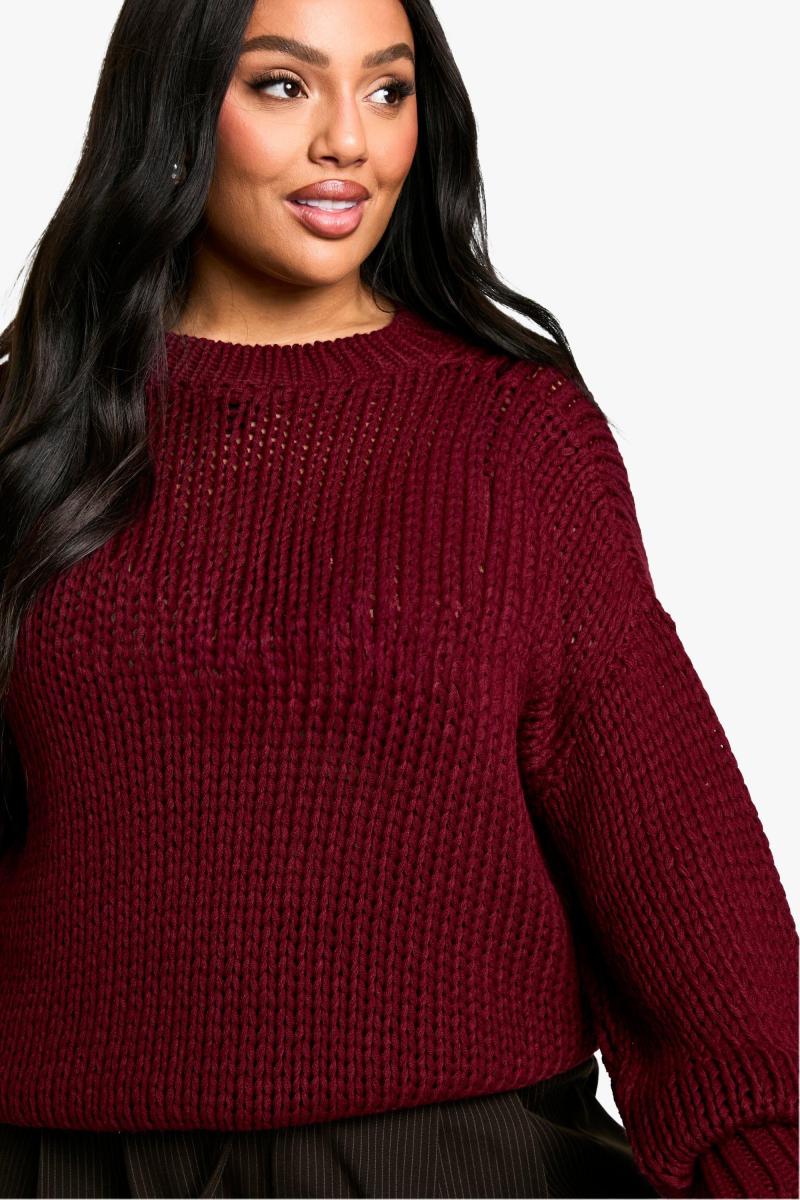 Плюс великий джемпер з круглим вирізом