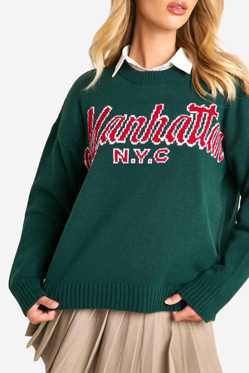 Великий трикотажний джемпер з круглим вирізом Manhattan