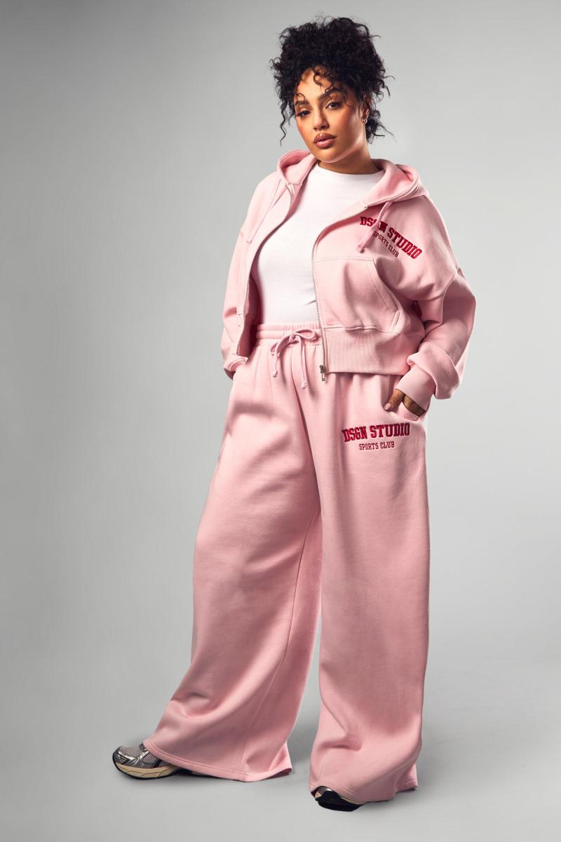 Плюс DSGN вишита прямо нехай Джоггер