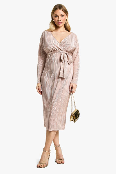 Материнство Plisse Belted Midi плаття Материнство Plisse Belted Midi плаття