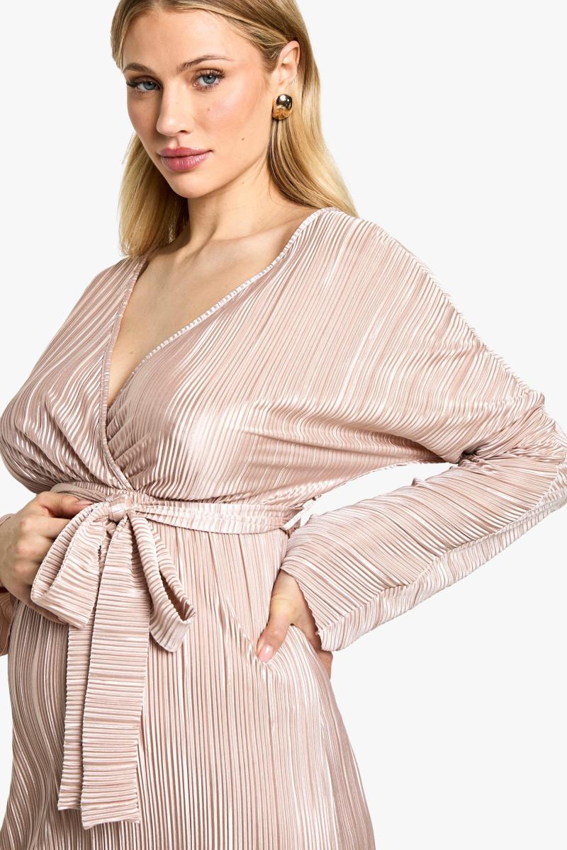 Материнство Plisse Belted Midi плаття