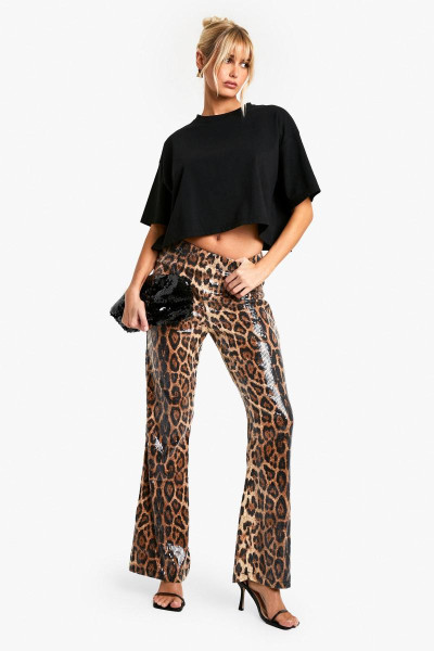 Леопардові брюки-кльош